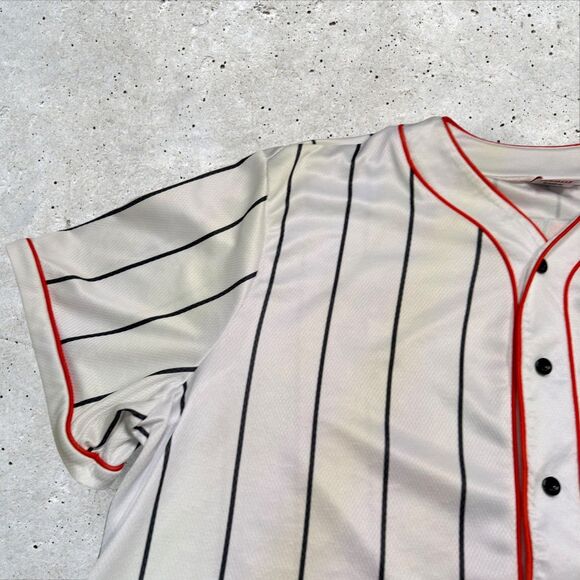 Marvel Deadpool Unicorn Baseball Jersey XL Pinstripe Red Trim Button-Up C-Life - Picture 4 of 10